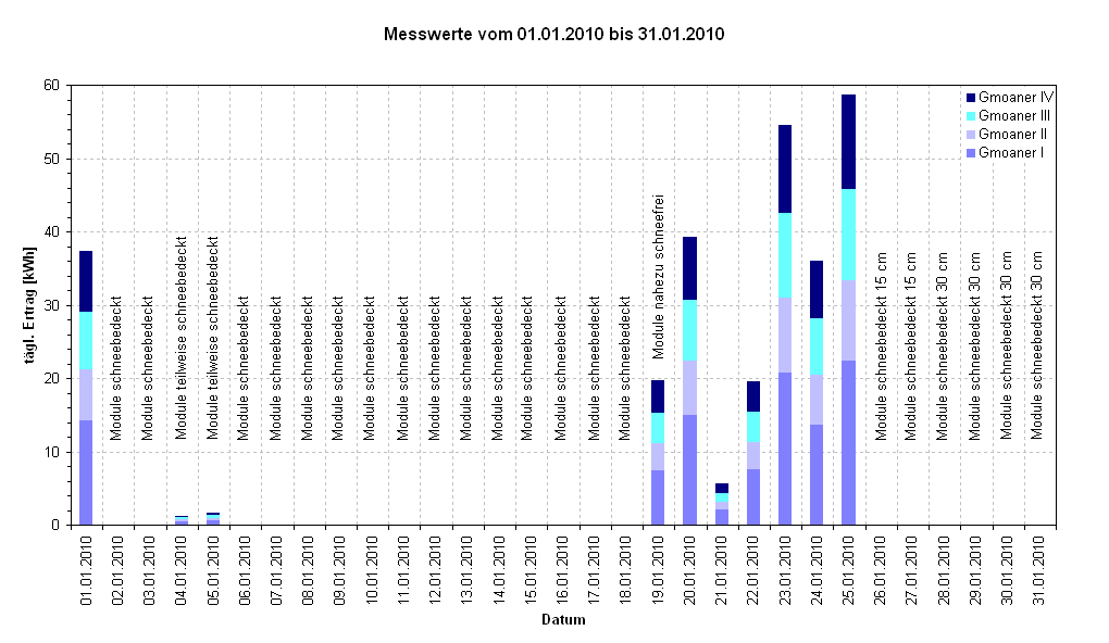 Diagramm Messwerte vom 01.01.2010 bis 31.01.2010                                                            